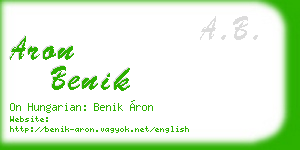 aron benik business card